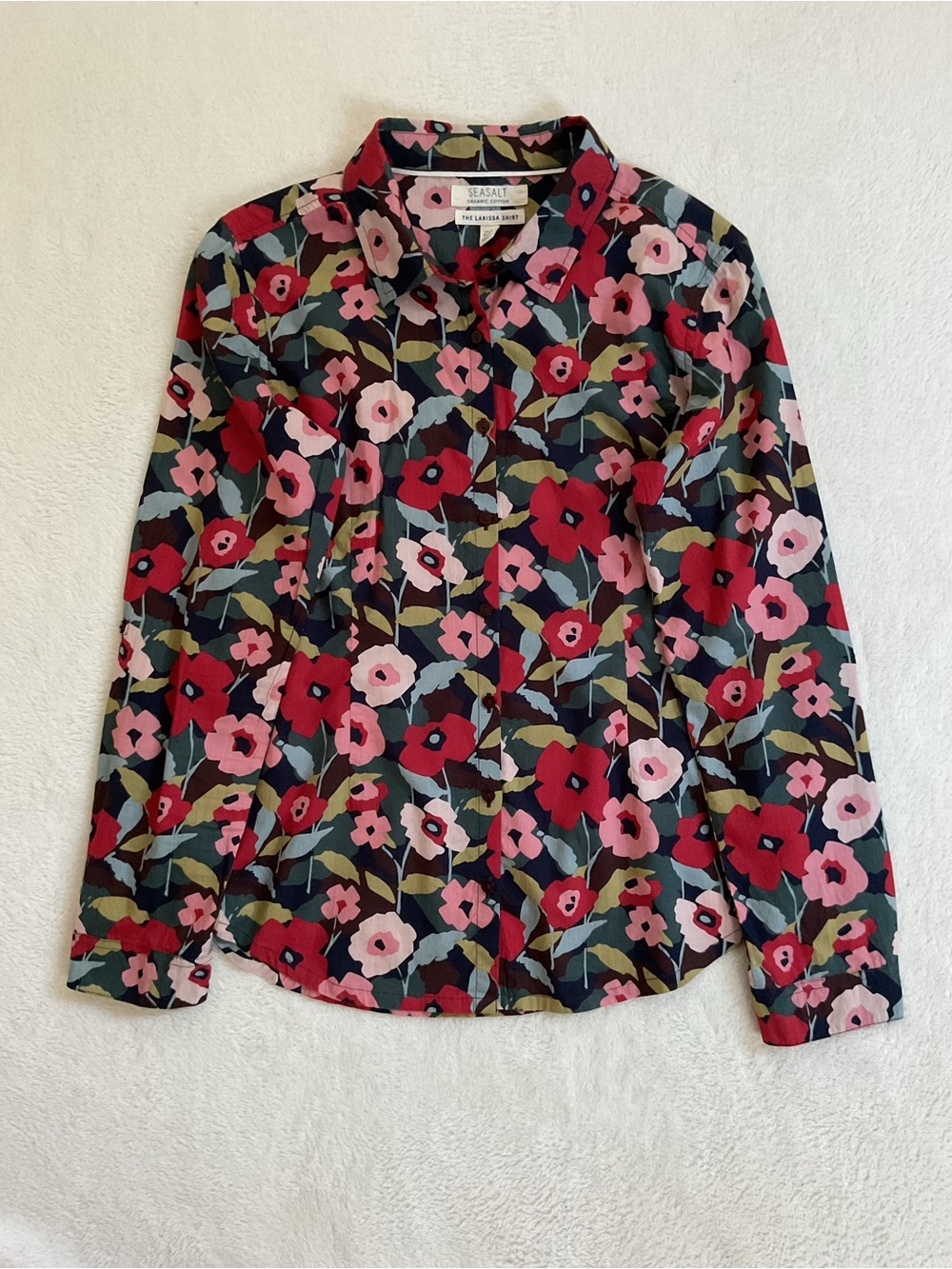 Seasalt Cornwall Larissa Floral Organic Cotton Shirt US 4